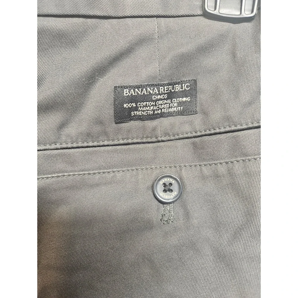 Banana Republic Mens Aiden Chino Pants 32x30 Charcoal Gray Slim Fit Cotton Twill